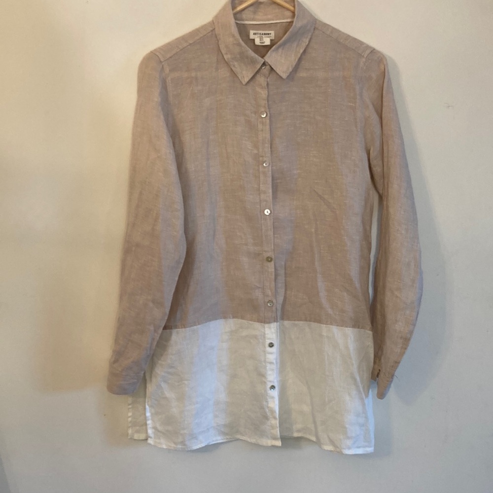 Artisan NY 100 percent linen button down long sleeve